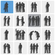 Vector of Isolated Groups Business People Standing and Working