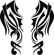 Graphic design Tribal tattoo wings N2