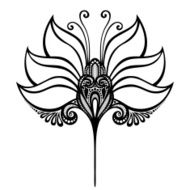 Beautiful Decorative Flower with Leaves (Vector) N49
