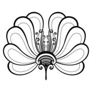 Beautiful Decorative Flower with Leaves (Vector) N50