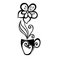 Beautiful Decorative Flower with Leaves (Vector) N51