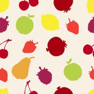 Seamless pattern with silhouettes fruits and berries N4
