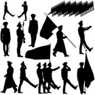 Silhouette military people collection Vector illustration N2
