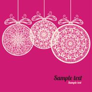 Holiday card with Christmas balls and the space for text