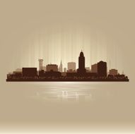 Lincoln Nebraska brown skyline city silhouette