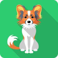 dog Chinese Crested icon flat design N2