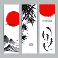 banners with Japanese natural motifs N2
