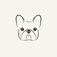 Stylized head of a dog on light background N2