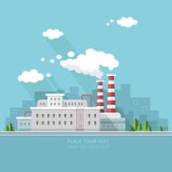 Ecology Concept - industry factory Flat style vector illustration N13