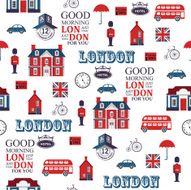 London street seamless vector pattern