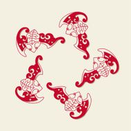 Five bats &ndash; auspicious luck symbol (Chinese paper cut)