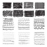 Set of hand drawn doodle banners strokes and ink texture N2