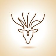 Deer Head Icon on white Background Vector Illustration