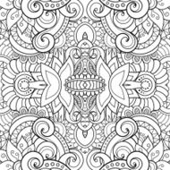 Vector Seamless Monochrome Abstract Pattern N49