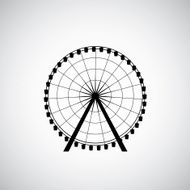 Ferris Wheel from amusement park vector silhouette N5
