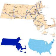 Massachusetts road map