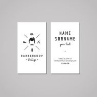 Barbershop (hair salon) business card design concept Vintage style