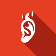 Burning ear icon Vector Illustration