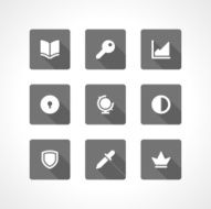 Web site vector icons set shadow effect N30