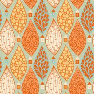 Seamless pattern with colorful houses and smoke N5
