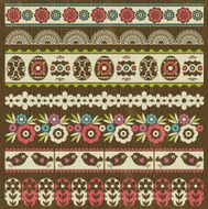 Set of Lace Paper with flower and easter eggs vector N2