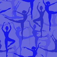 Seamless pattern of ballet dancers N3