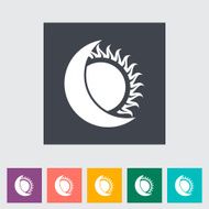 Solar eclipse single flat icon