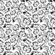 Seamless pattern with maple leaves Vector illustration