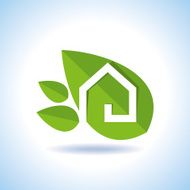 Bio eco green house icon N4
