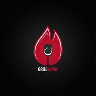 wine glass grill fire design background