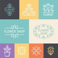 Vector floral and gardening logos