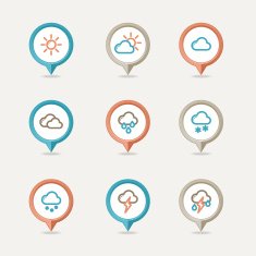 mapping pins icons weather