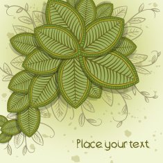 Abstract background of green leaves in the form a bouquet