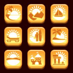 Icons of summer activities