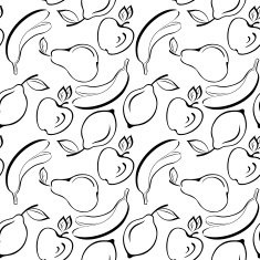 Seamless background outline fruits