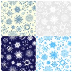 Set of Seamless Snowflake Patterns