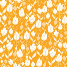Golden Flower Field Seamless Pattern