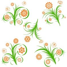 set of floral ornaments