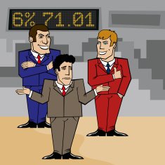 three businessmen discussing a problem