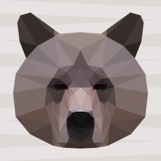 Abstract polygonal geometric triangle brown bear background N2