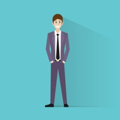 Businessman smile full length business man flat icon