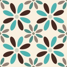 Seamless pattern with silhouettes daisy flowers