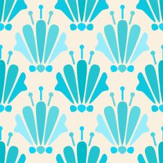 Seamless pattern with silhouettes lotus flowers N16