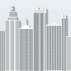 Cityscape vector illustration with office buildings and skyscrapers Part B