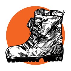 vector army military boots - sketch N2