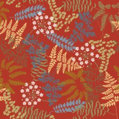 seamless colorful fern foliage vector N2