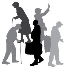 Vector silhouettes of different people N96