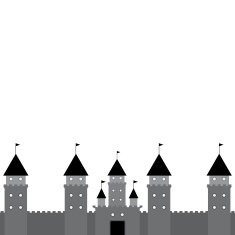 black castle on white background Vector N2