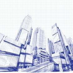 Office building hand drawn vector illustration N6