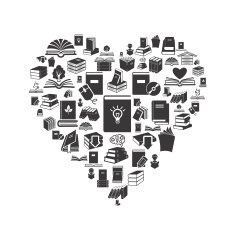 Conceptual background with book icons N2
